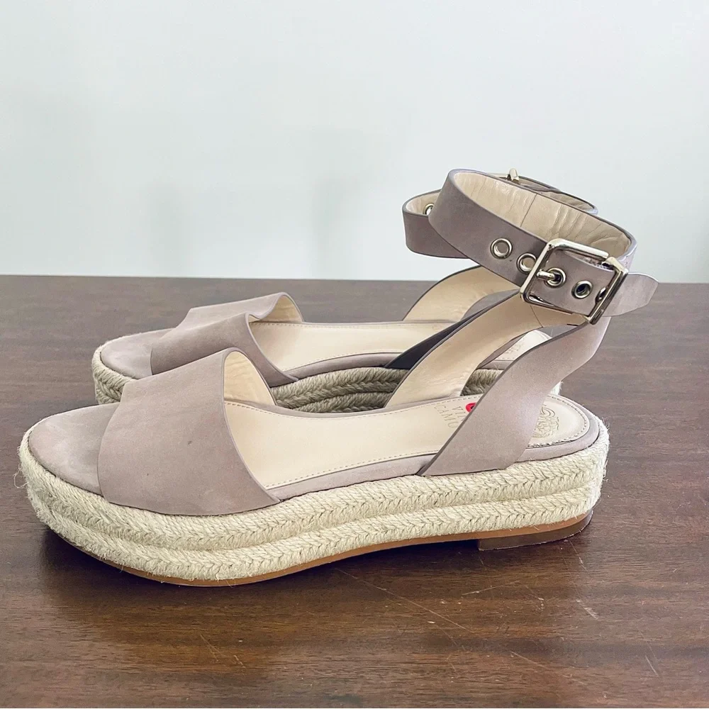 Vince Camuto Taupe Platform Espadrille Sandals